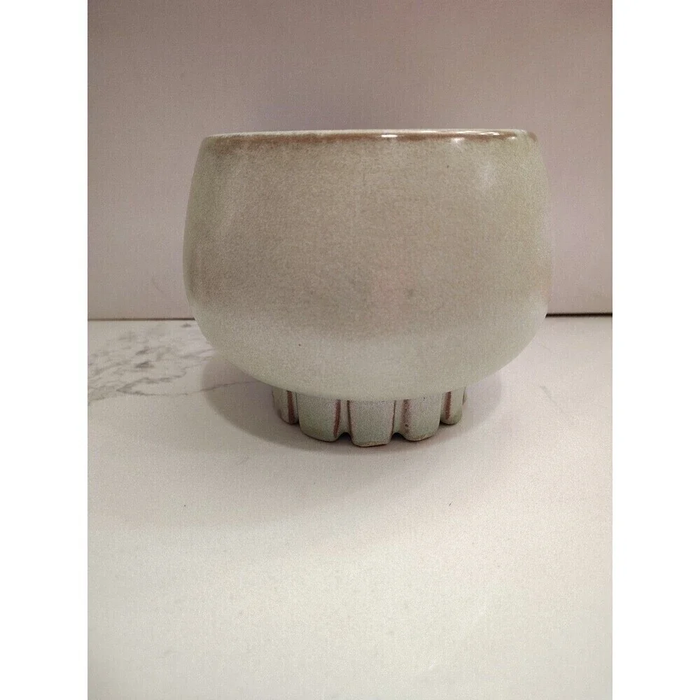 Vintage FRANKOMA  Planter Cogwheel 235  Mid Century Prairie Green Pedestal